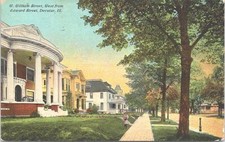 Lithograph Decatur Illinois Residence Street Scene 1911 picture