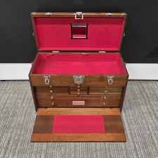 RARE Starrett Gerstner 200W Mahogany Machinist Tool Chest 9-Drawer Eagle Lock picture