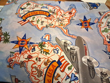 Vintage Twin Sheet Set One Pillowcase,  Fitted Sheet ,Top Sheet. Fun USA Motif picture