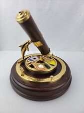 Working  Wind-Up Wood-Brass Moving Kaleidoscope Wheel & Music Stand  picture