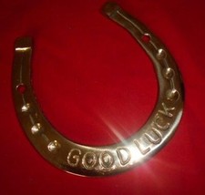 4.5'' Lovely Collectible Horseshoe Good Luck Brass Horse Shoe Naal Home Decor picture