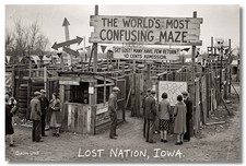 Vintage‑STYLE ART 1930s RPPC-MOST CONFUSING MAZE-LOST NATION IOWA-FAUX PHOTO picture