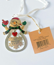 Our Friendship Is a Gift Snowman Ornament • Holiday Metal Christmas Ornament picture