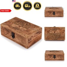 Wooden Jewelry Box Tree of Life Engraving Keepsake Box Gift for Her Men picture