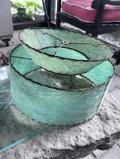 Vintage MCM Double 2 Tier Fiberglass swirl Whip Stitch Lamp Shade Only picture