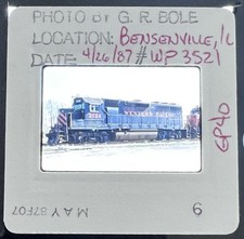 Vint. 1987 35mm Train/Railroad Slide 3521 Western Pacific, Bensenville, Illinois picture