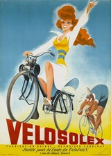 Velo Solex Vintage Advertising Poster - 1950s Style Art Print 24x32 picture