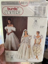 Vintage Burda Wedding Dress Sewing Pattern 4815 Size 8-18 Sealed Uncut picture