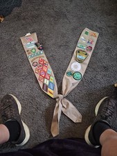 Vintage Girl Scouts Sashes With Patches & Pins picture