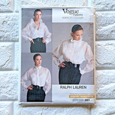 Vtg Vogue 2001 Pattern Sz 18 Ralph Lauren 80s Designer Blouse Camisole UC FF picture