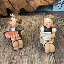 LOT 2 VINTAGE Goebel Figurines TMK 6 Girl 389 Boy Accordian 390 2 3/4