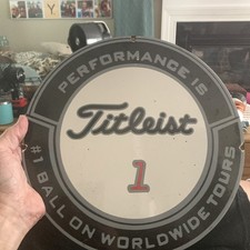 Vintage Titleist Golf Sign - #1 Ball Golfing Dealer Porcelain Gas Pump Sign picture