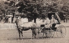 Chester Roberts Heyworth Illinois Poultry Dealer Horse Buggy Photo Postcard 17A picture