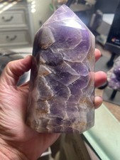 3 LB Natural Dream Amethyst Crystal Tower Obelisk Point Reiki Healing picture