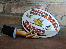 VINTAGE QUICK MEAL GAS RANGES PORCELAIN HEAVY METAL SIGN 12