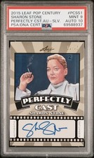 PSA 9 Auto 10 Sharon Stone 2015 LEAF POP CENTURY Basic Instinct 11/25 SIGNED Hot picture