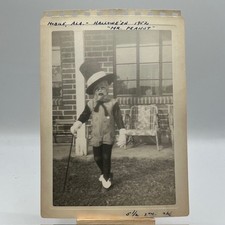 Vintage 1952 Halloween Photo Child in Mr Peanut Costume Mobile Alabama 1950s picture