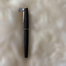Montblanc No 220 Fountain Pen 14K 585 Gold Nib Matte Black Vintage New Unused picture