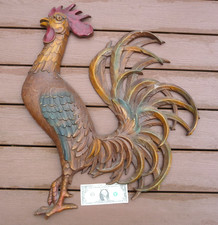 VINTAGE LARGE SYROCO ROOSTER WALL PLAQUE 24