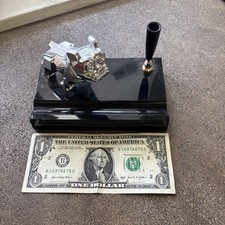 Vintage Mack Truck Bulldog Themed Pen Holder Weighted Plastic Base picture