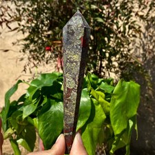 143G Natural Dragon Blood Stone Quartz Crystal Sharp Stele Rod picture