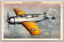 Vintage Curtiss New Dive Bomber SB2C-1 WWII Military Postcard 1942 picture
