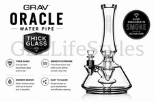 GRAV® ORACLE WATER PIPE, SHORT, SLEEK, AND ROYALLY ELEGANT, QUALITY THICK GLASS picture