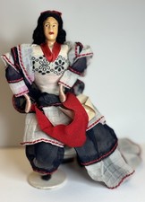 Vintage Cuba Folk Dancer Doll Cuban Souvenir Ruffled Dress 7” picture