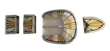 vintage Leonard Schmallie Navajo 14k Gold Sterling Native American Belt Buckle picture