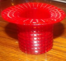 Imperial Glass Top Hat Toothpick Holder Red Amberina picture