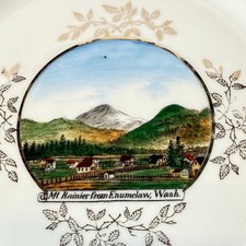 ENUMCLAW Mt Rainer  WA WASHINGTON Antique Souvenir RARE China Dish Plate picture