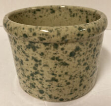 Vtg Western Stoneware Cheese Crock Monmouth, IL Green Speckled 3 1/2” X 4” picture