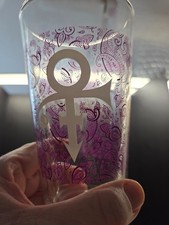 NEW ARTIST FORMALLY KNOWN AS PRINCE SYMBOL 16 OZ PURPLE PAISLEY DRINKING GLASS picture