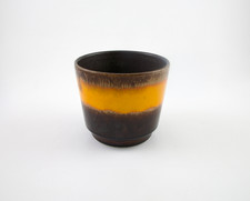 Vintage Mid Century Scheurich W Germany Orange & Brown Lava Glaze Planter 806-12 picture