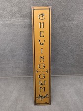 Vintage Antique Painted Metal Chewing Gum At Counter Advertising Sign 19.5