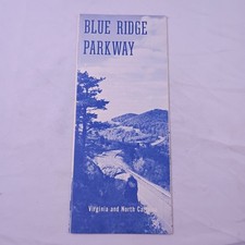 Blueridge Parkway Brochure Map 1963 Virginia North Carolina Vintage Travel Mint picture