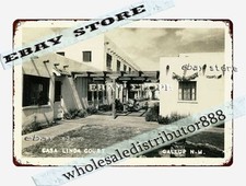 1930s Casa Linda Court Motel Roadside USA Tin Sign metallic home kitchen picture
