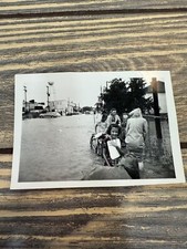 Vintage Black & White Photo Of Flooded Street Scene picture