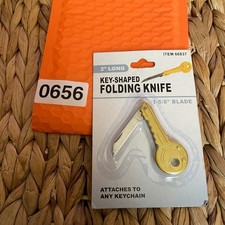 ✅ Harbor Freight Key-Shaped Folding Knife Gold 1-5/8