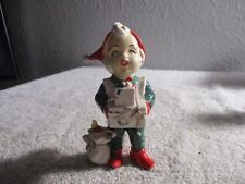Vintage Lefton Christmas Santa’s Helper Elf Pixie Ceramic Figurine Japan 5'' picture
