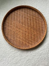 Vintage Superb 1970s Round Bamboo Harvest Sieve Winnowing Basket Sifter 16.25
