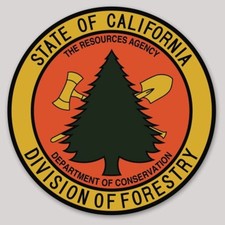 California Division of Forestry Round Vinyl Sticker Decal 9 x 9 Inch Non Reflect picture