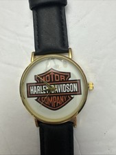 New Harley-Davidson Collectible Watch Black Leather Band Quartz Movement picture