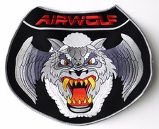 USAF US AIR FORCE LARGE AIRWOLF WOLF SEW ON EMBROIDERED JACKET PATCH 10 INCHES picture