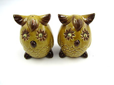 Vintage Salt And Pepper Shakers Japan Retro Ceramic Owls With Google Eyes picture