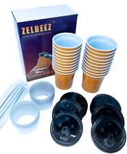 Zelbeez Chill Aluminum Cups, Dishwasher Safe, Orange & White, 100% Recyclable picture