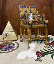 Gorgeous King Tutankhamun Throne - made from poly stone - hand painted Replica picture