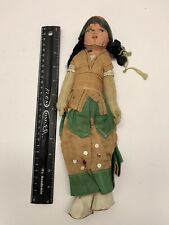 Vintage 14” Composition & Cloth Mexican Mexican Doll Stuffed Body Hand painted picture