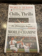 2008 Philadelphia Phillies Baseball World Series Champions Newspaper. picture