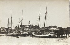 c1920 Provincetown Mass Hilliards Wharf RPPC Postcard AZO picture